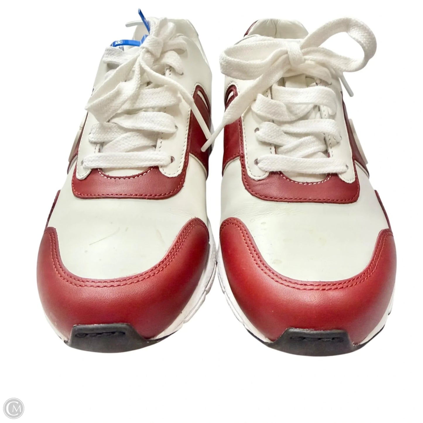 Shoes Luxury Designer By Gucci In Red & White, Size: 5.5