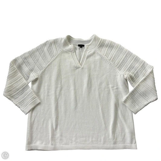 Sweater By Talbots In White, Size: 2x