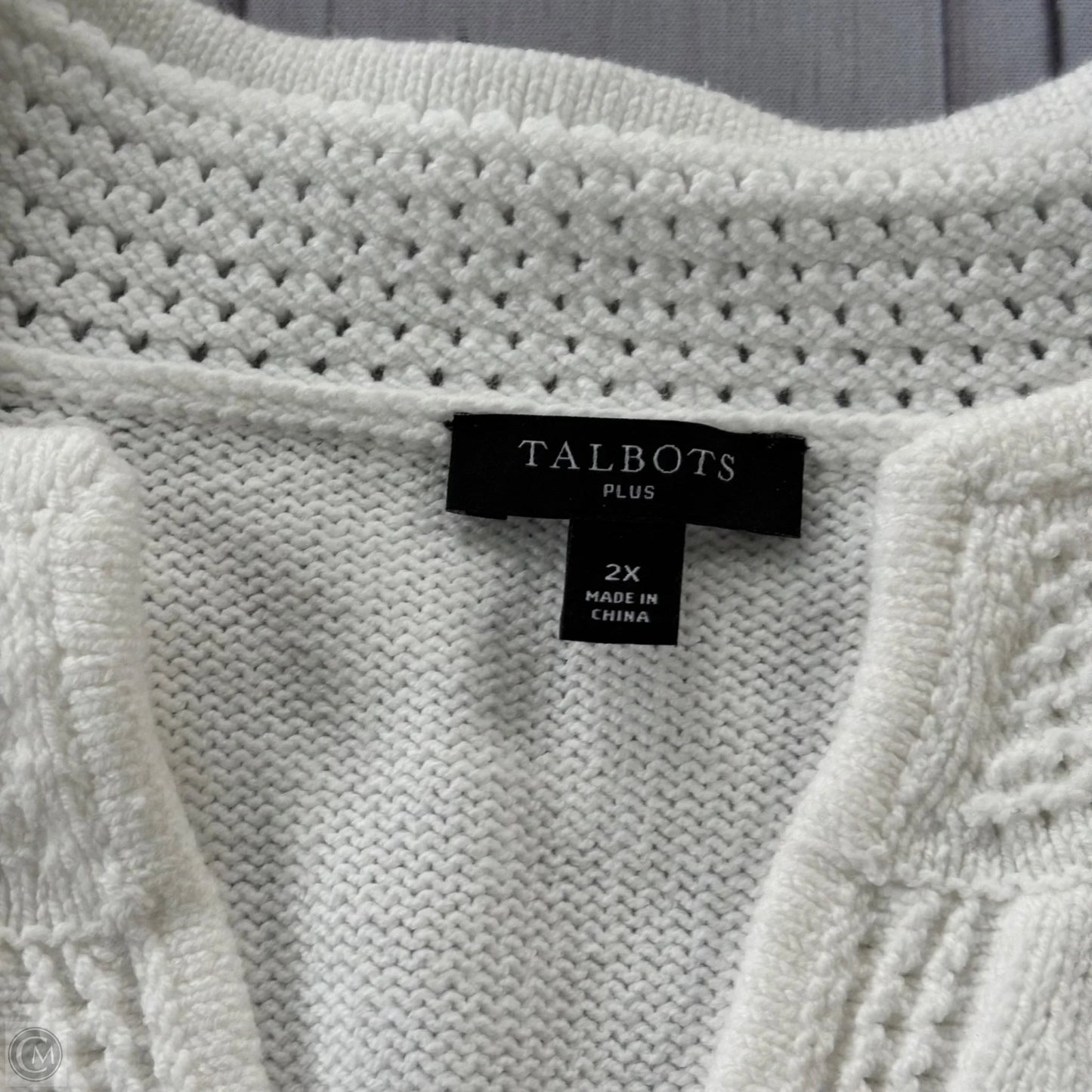 Sweater By Talbots In White, Size: 2x