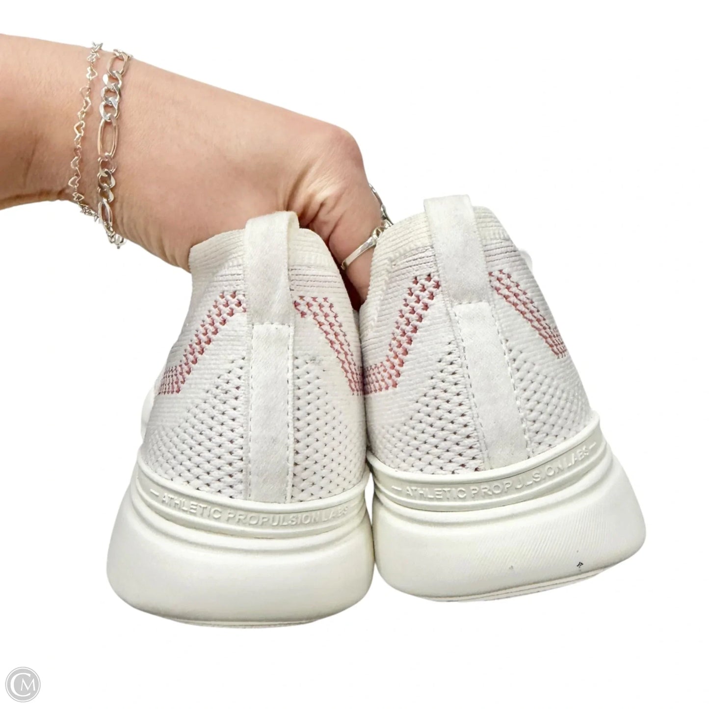 Shoes Designer By Apl In Red & White, Size: 9.5