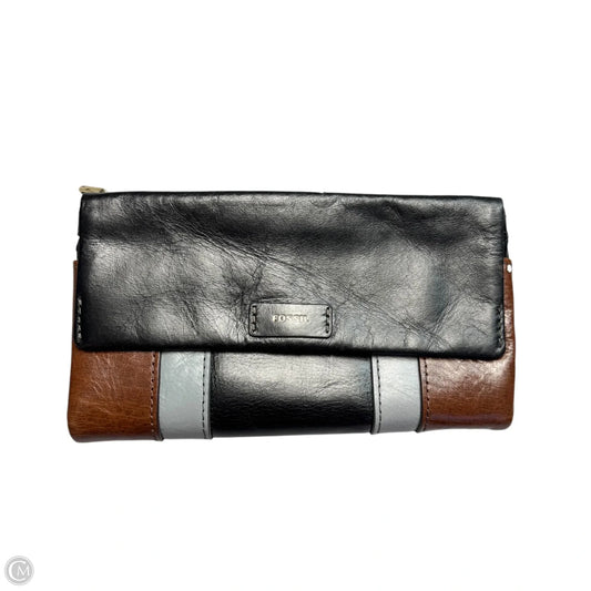Wallet Leather By Fossil, Size: Medium