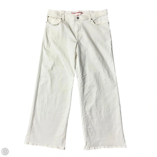 Jeans Wide Leg By Lucky Brand In White, Size: 14