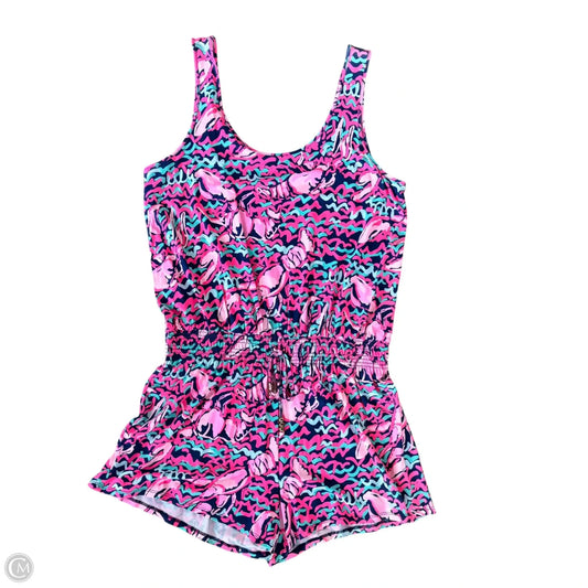 Romper Designer By Lilly Pulitzer In Blue & Pink, Size: L