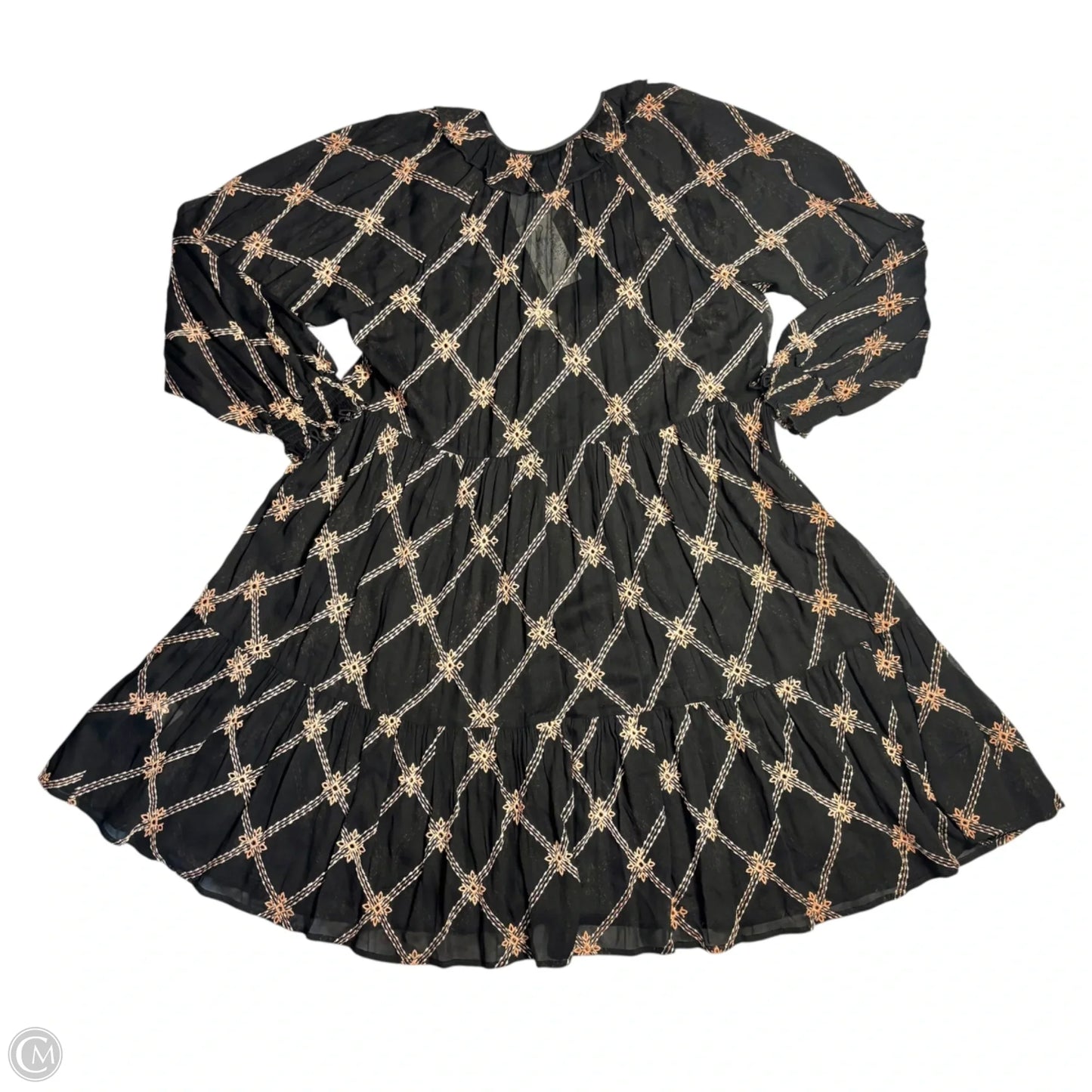 Dress Casual Short By Johnny Was In Black & Pink, Size: S