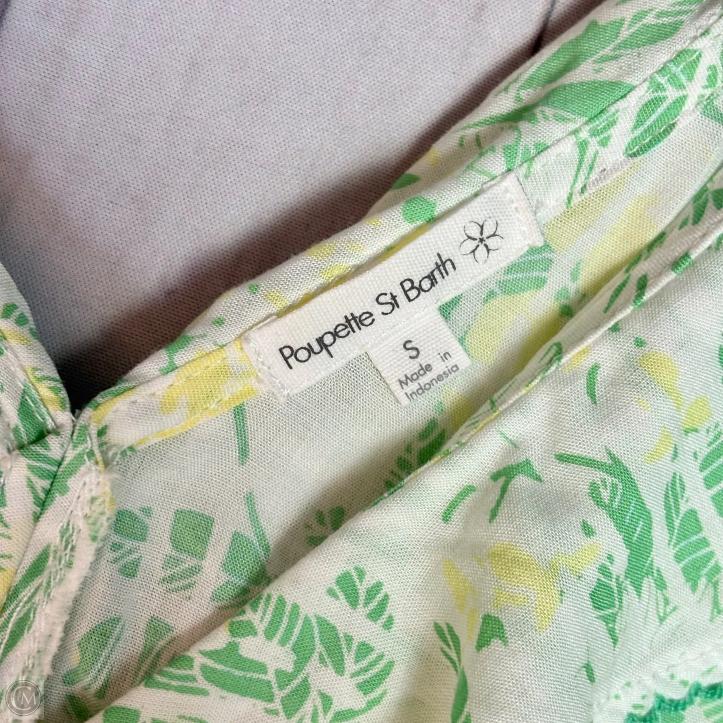 Dress Casual Short By Poupette St Barth In Green & White, Size: S
