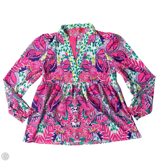 Top Long Sleeve Designer By Lilly Pulitzer In Floral Print, Size: Xs