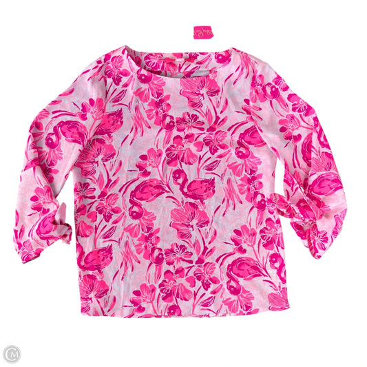 Top Long Sleeve Designer By Lilly Pulitzer In Floral Print, Size: Xs