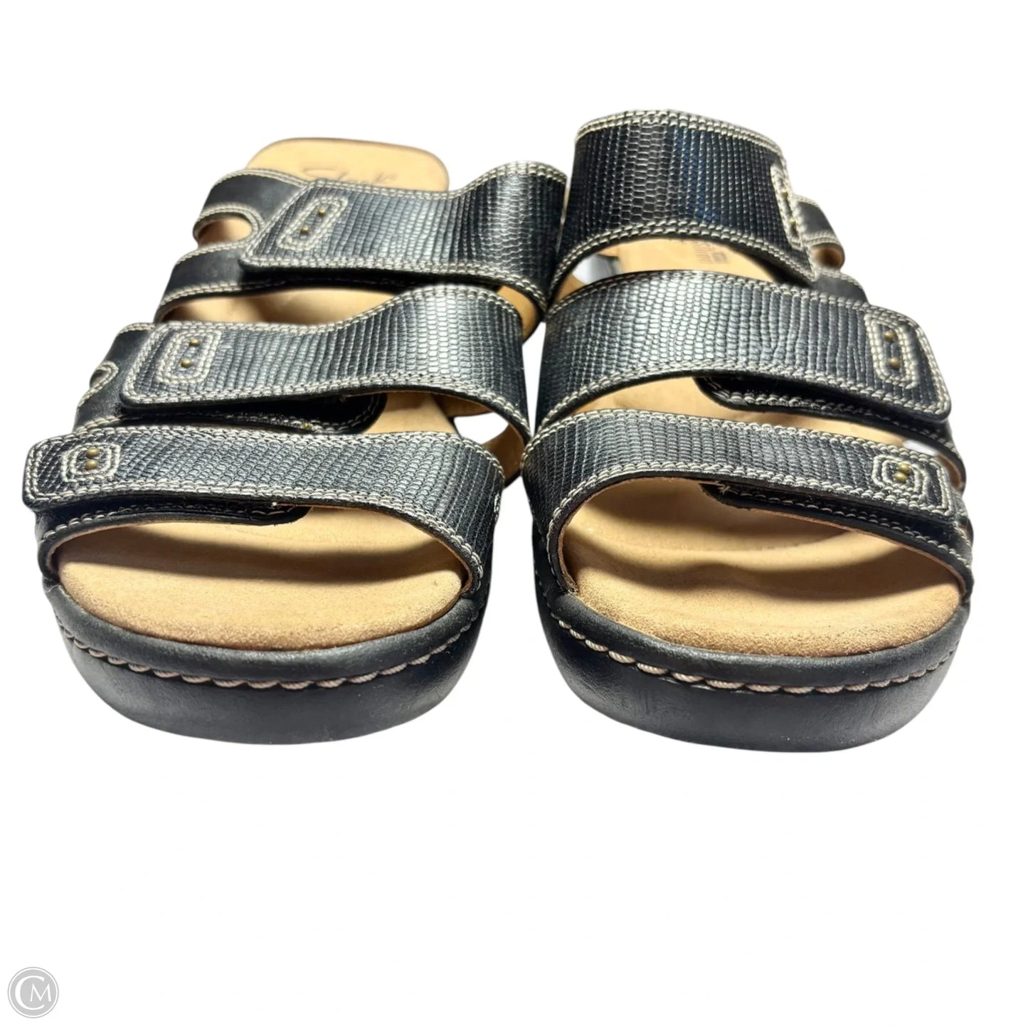 Sandals Flats By Clarks In Black, Size: 9.5