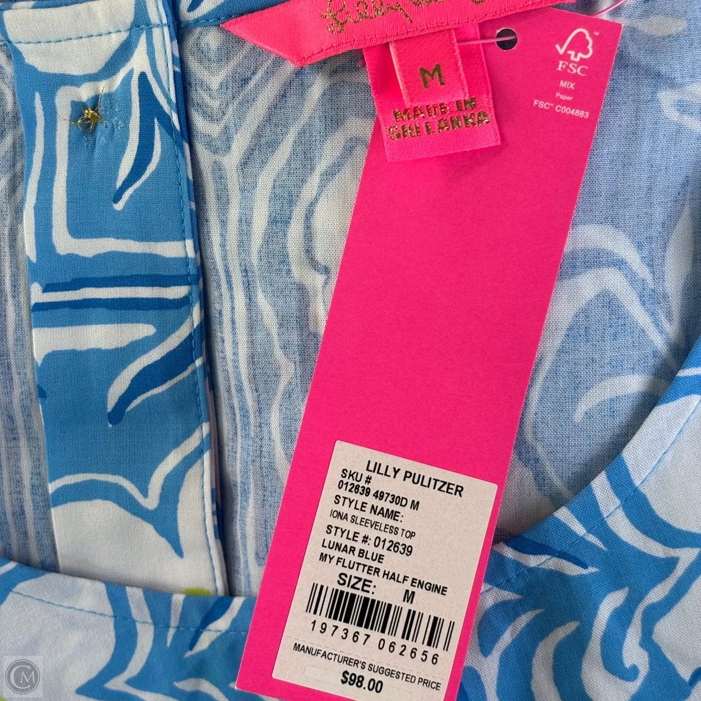 Top Sleeveless Designer By Lilly Pulitzer In Floral Print, Size: M