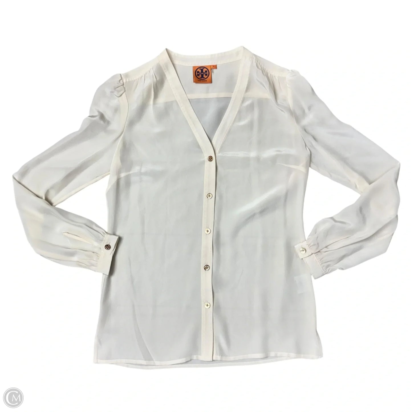 Blouse Designer By Tory Burch In Cream, Size: Xs