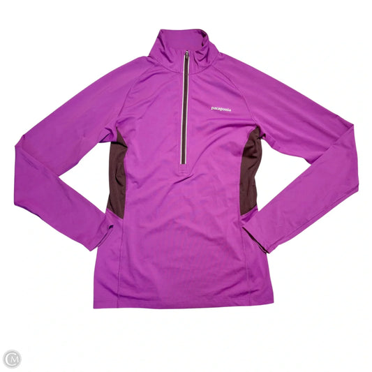 Athletic Top Long Sleeve Collar By Patagonia In Purple, Size: M