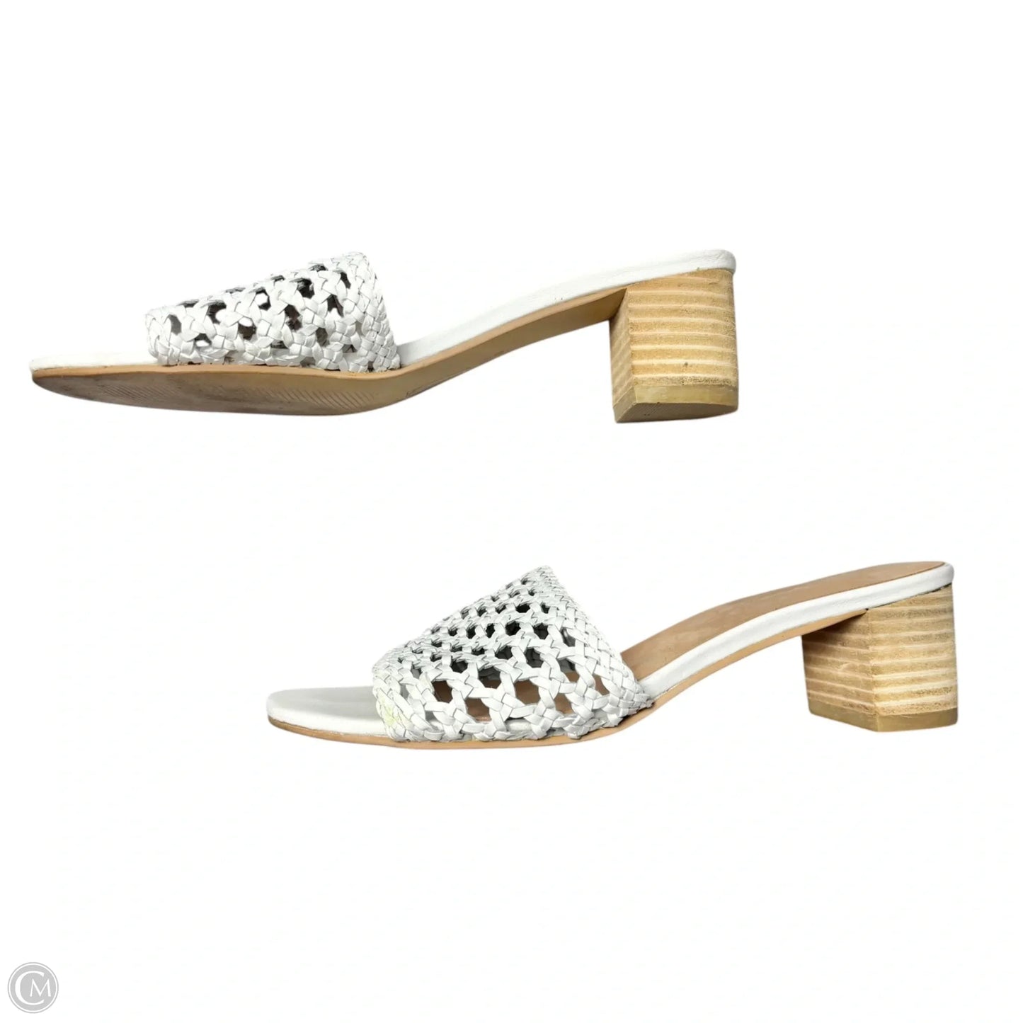 Sandals Heels Kitten By Salt + Tumber In White, Size: 8