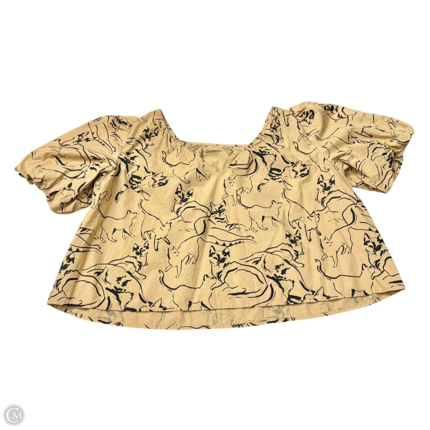 Top Short Sleeve By Maeve In Black & Brown, Size: M