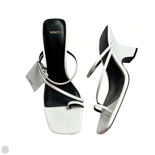 Sandals Heels Wedge By Mng In White, Size: 10