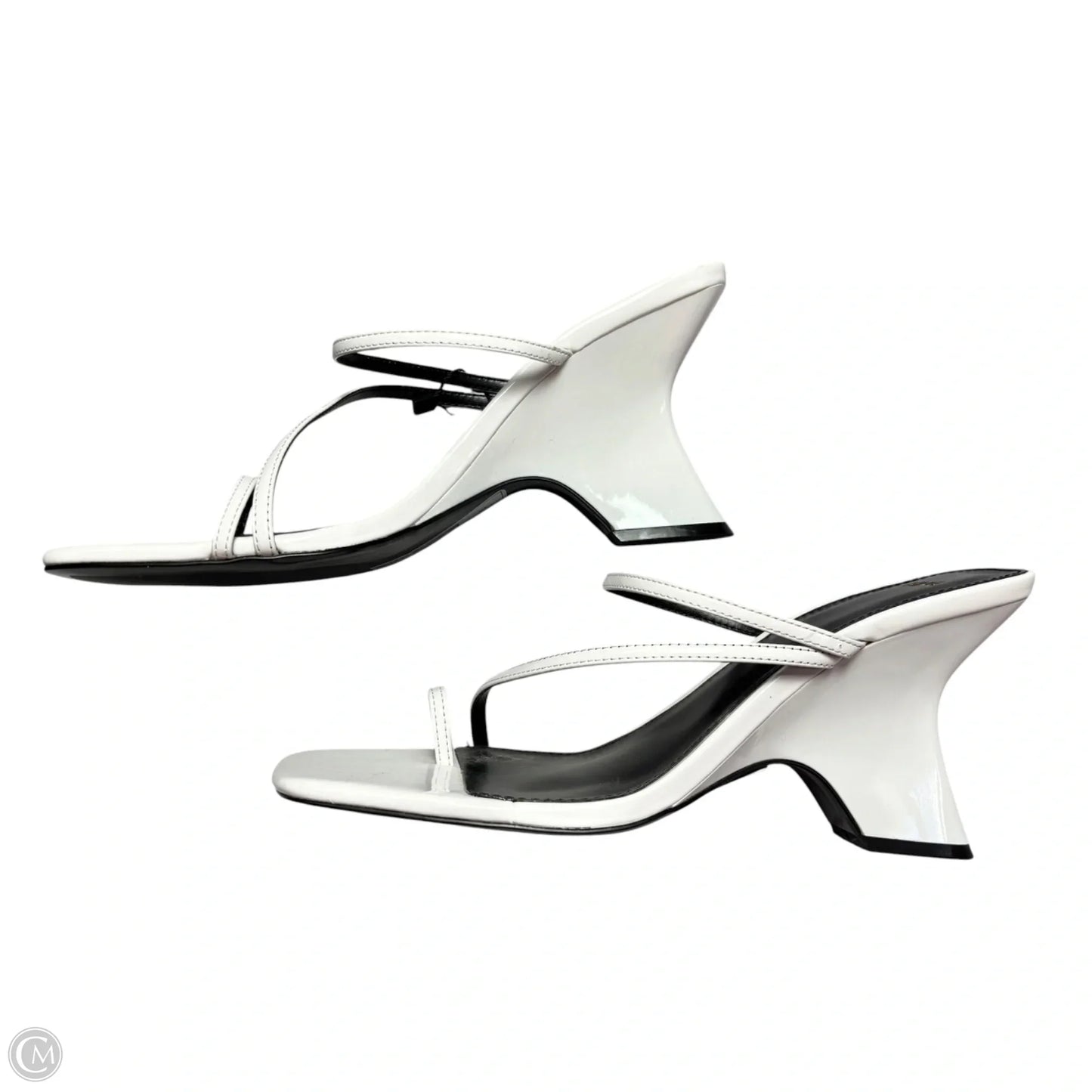 Sandals Heels Wedge By Mng In White, Size: 10