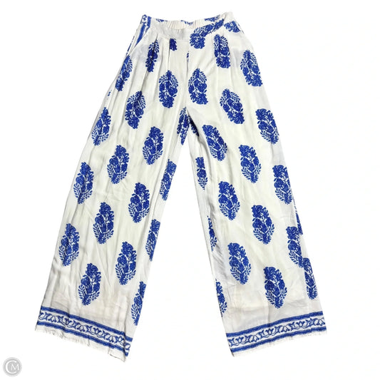 Pants Wide Leg By Dress Day In Blue & White, Size: M