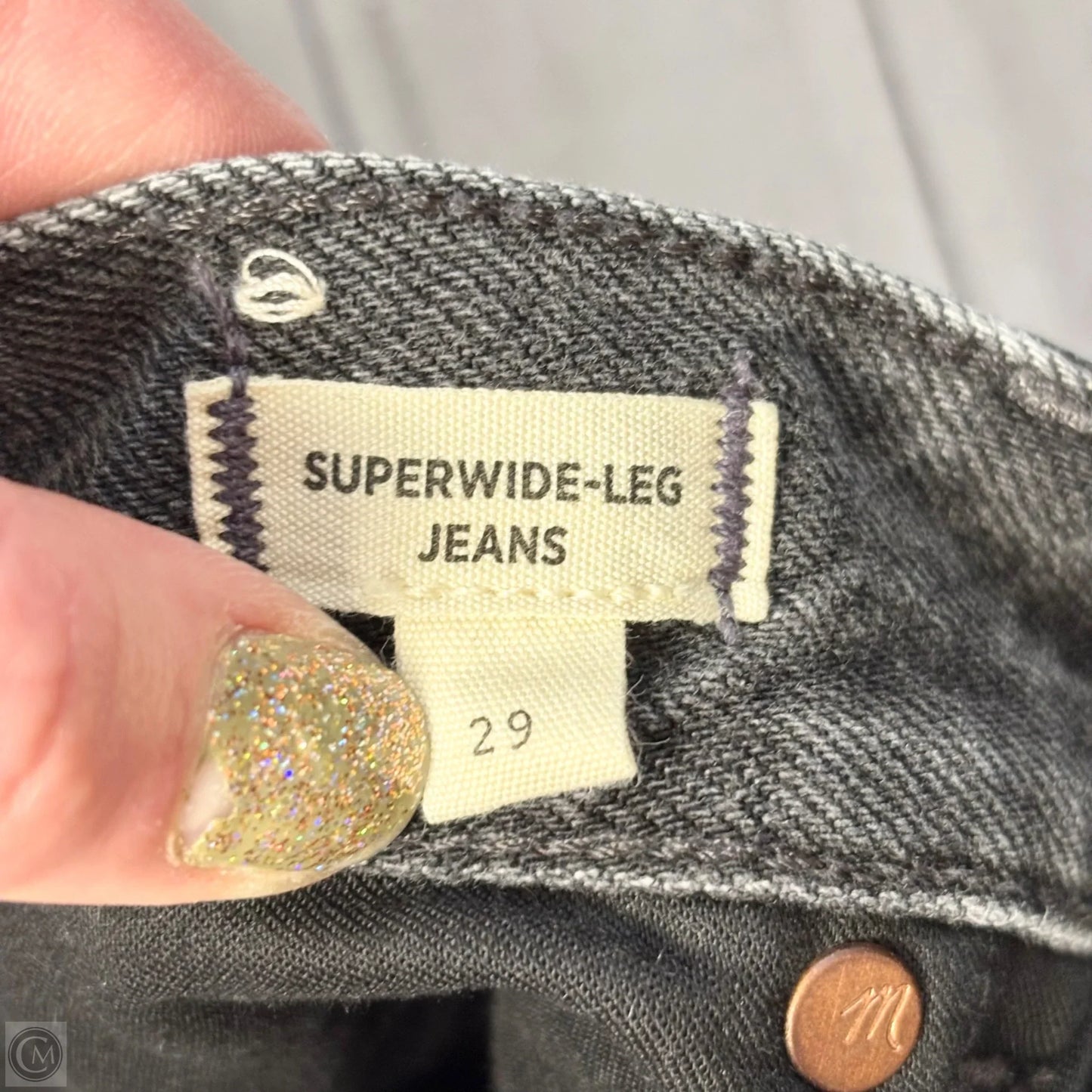 Jeans Wide Leg By Madewell In Grey Denim, Size: 8
