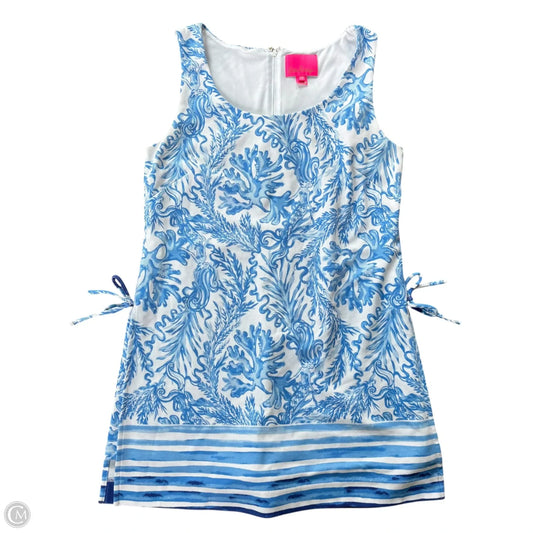 Romper Designer By Lilly Pulitzer In Blue & White, Size: M