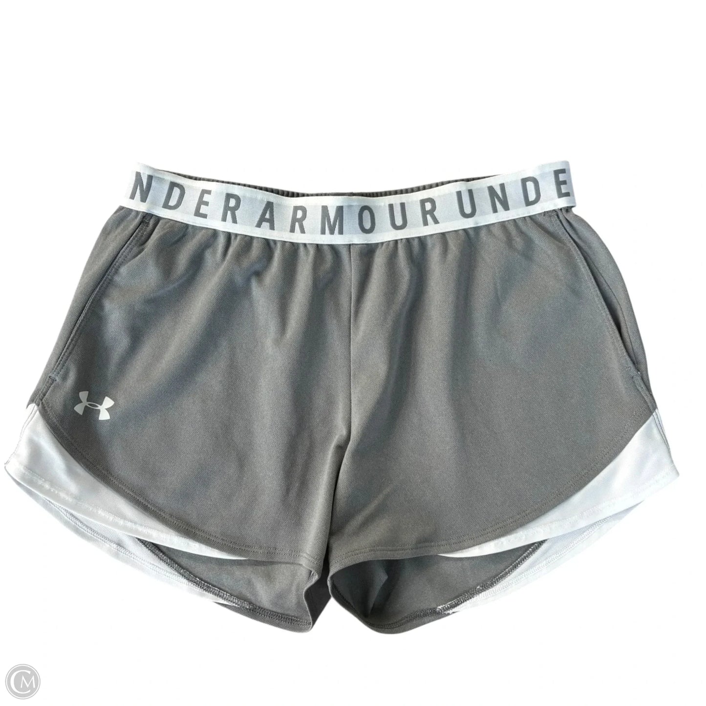 Athletic Shorts By Under Armour In Grey & White, Size: M