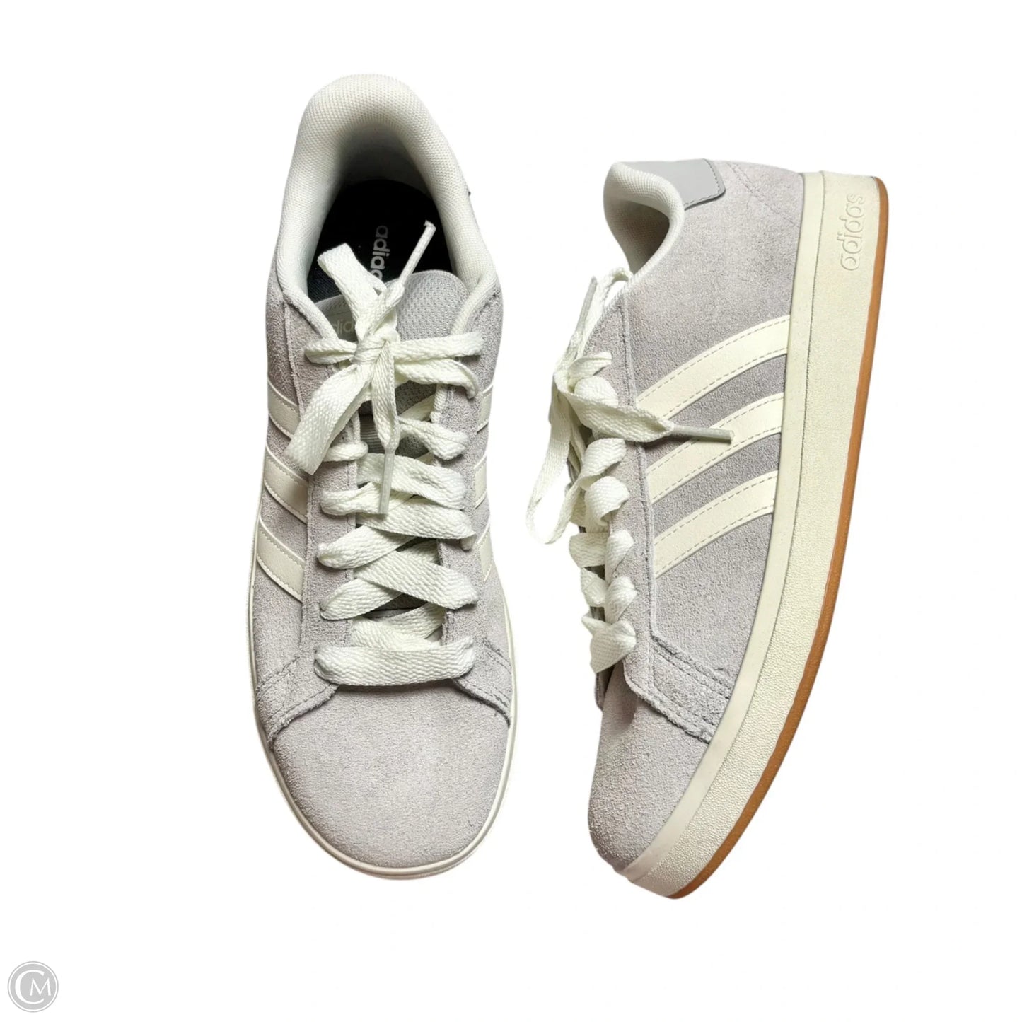 Shoes Sneakers By Adidas In Grey & White, Size: 9