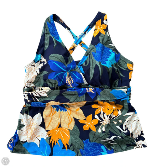 Swimsuit Top By Lands End In Floral Print, Size: 2x