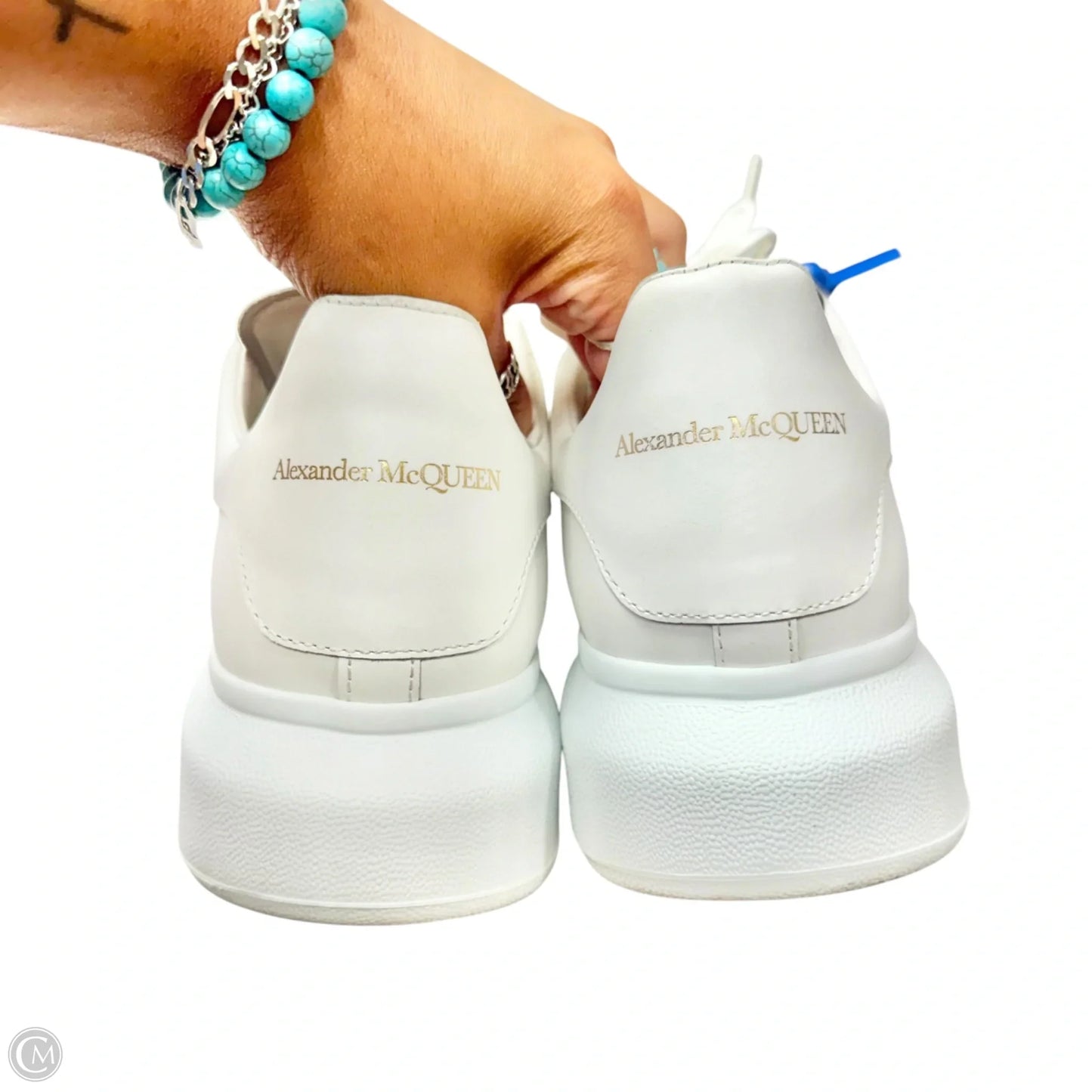 Shoes Luxury Designer By Alexander Mcqueen In White, Size: 9.5