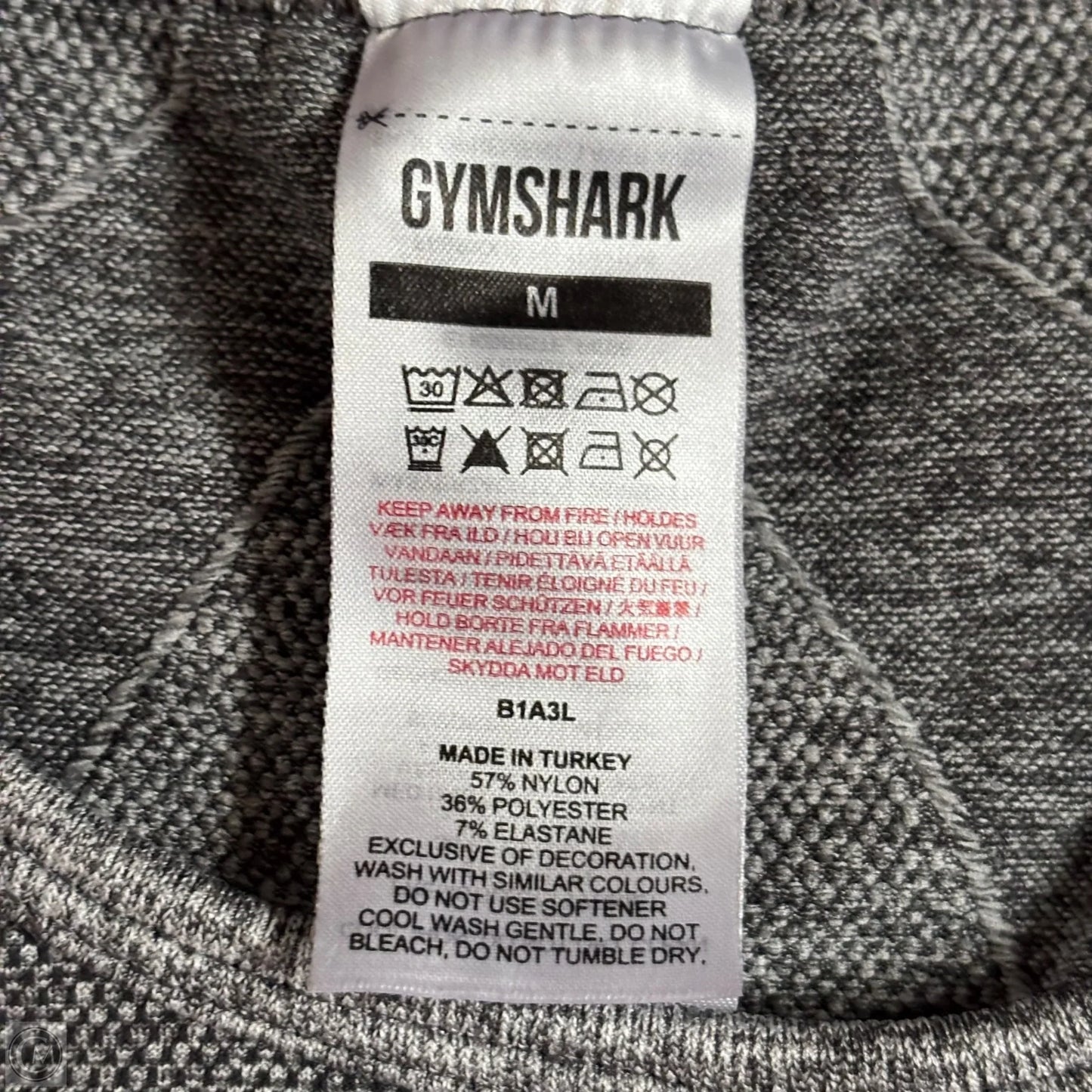 Athletic Top Long Sleeve Crewneck By Gym Shark In Grey, Size: M