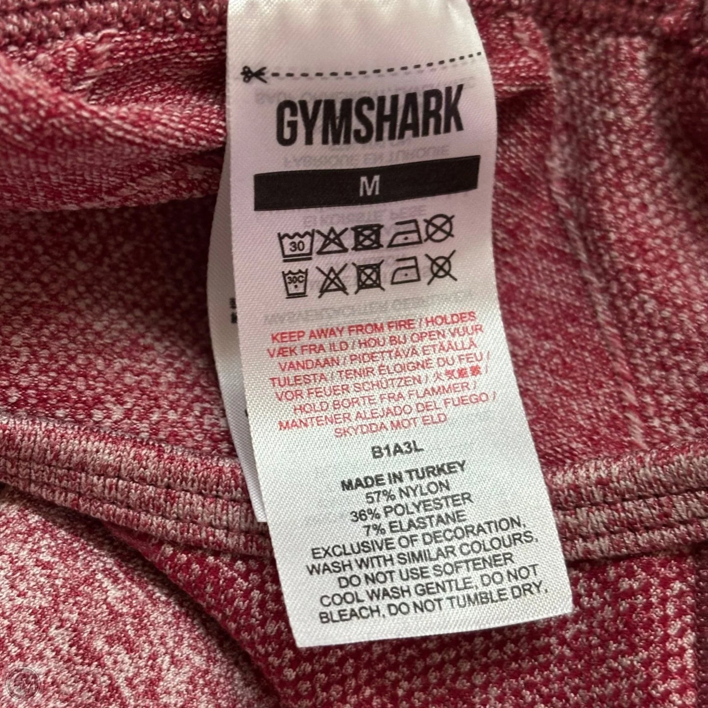 Athletic Top Long Sleeve Crewneck By Gym Shark In Red, Size: M