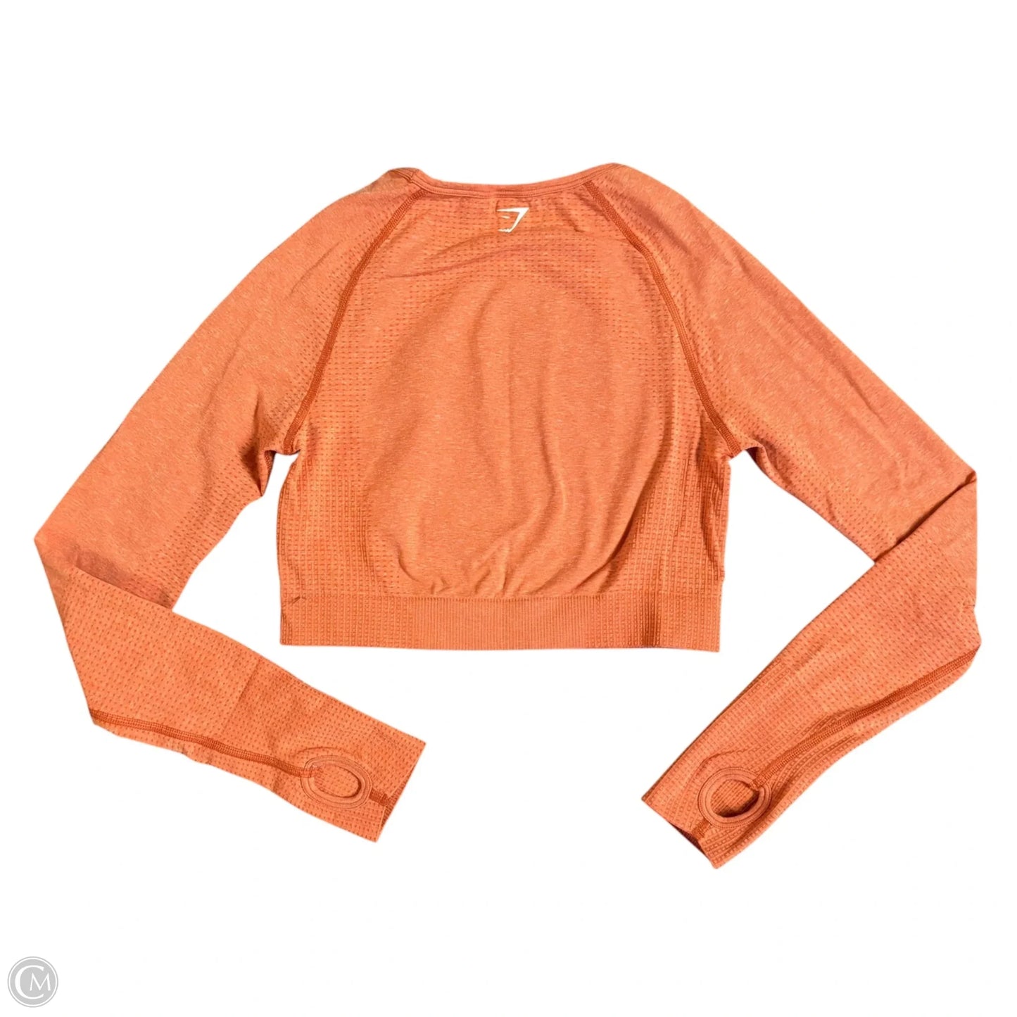 Athletic Top Long Sleeve Crewneck By Gym Shark In Orange, Size: M