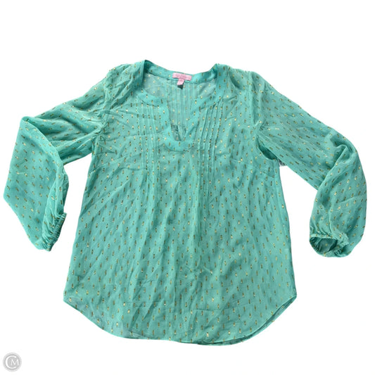 Top Long Sleeve Designer By Lilly Pulitzer In Blue, Size: S