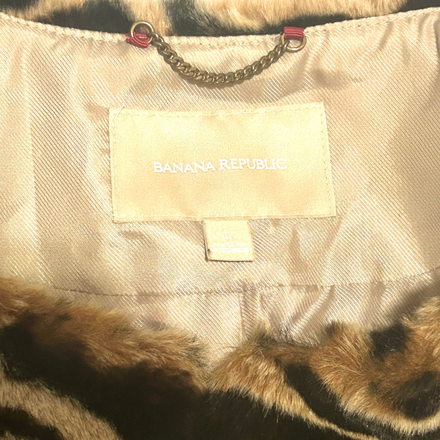 Jacket Faux Fur & Sherpa By Banana Republic In Leopard Print, Size: L