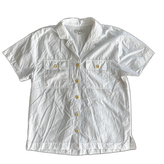 Top Short Sleeve By Madewell In White, Size: S