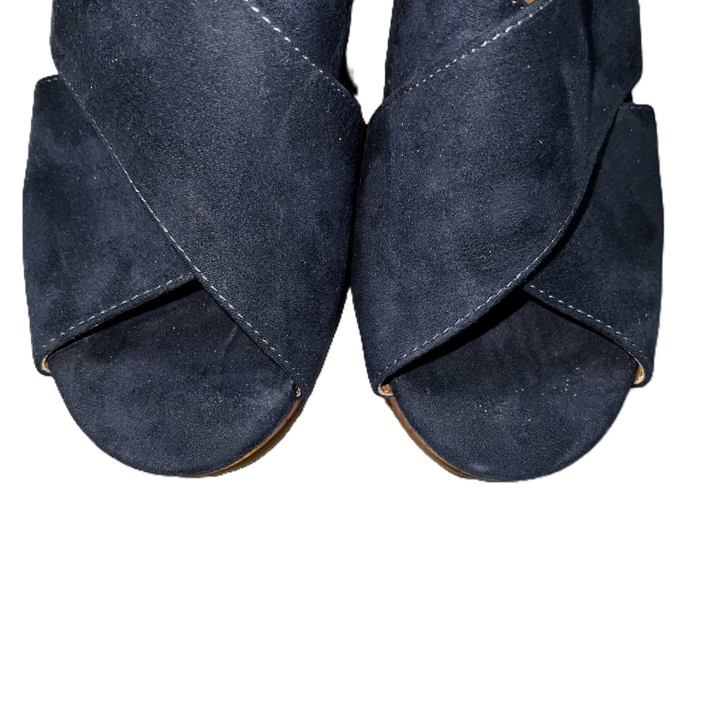 Navy Sandals Heels Wedge By Lucky Brand, Size: 7.5