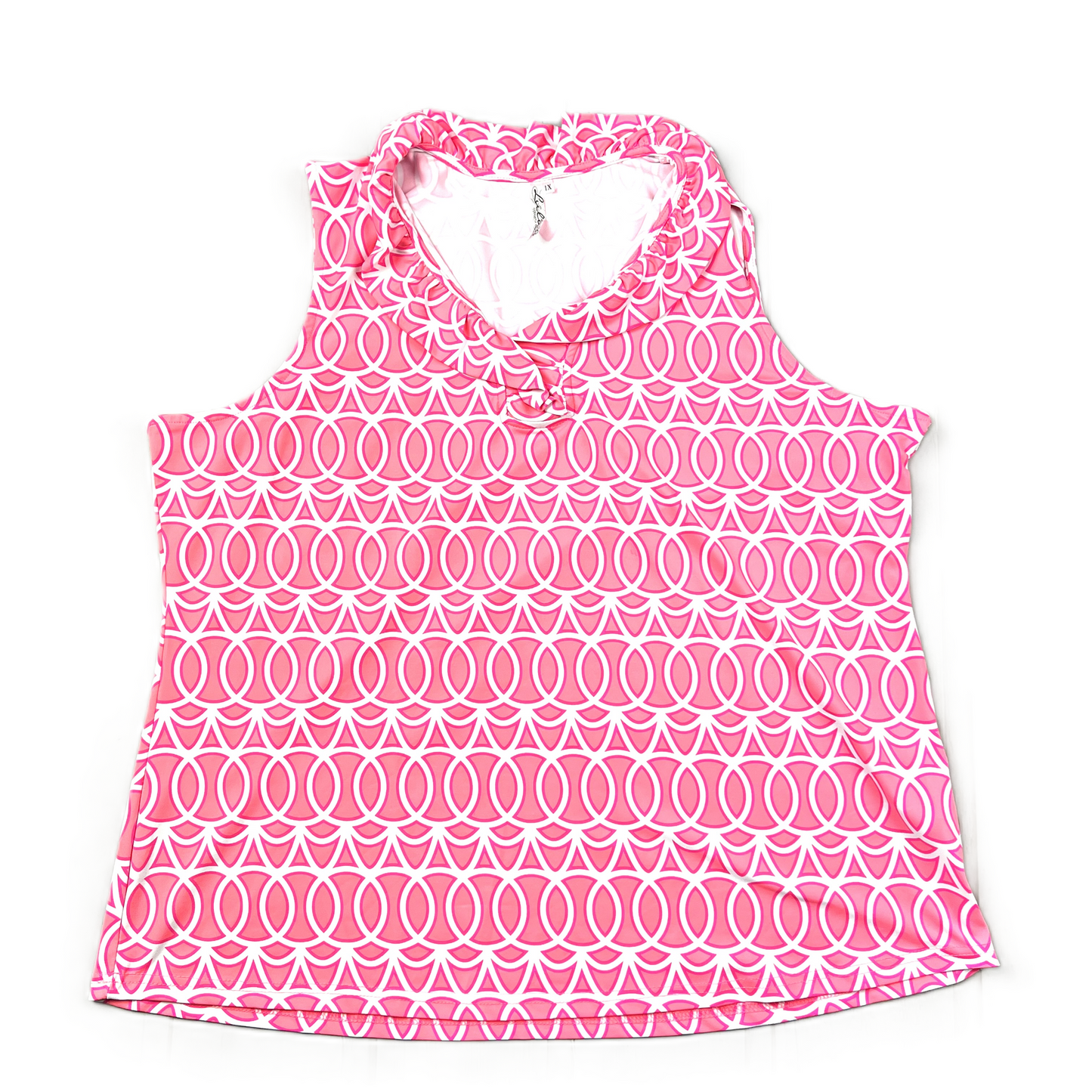 Pink & White Top Sleeveless By Lulu, Size: 1x