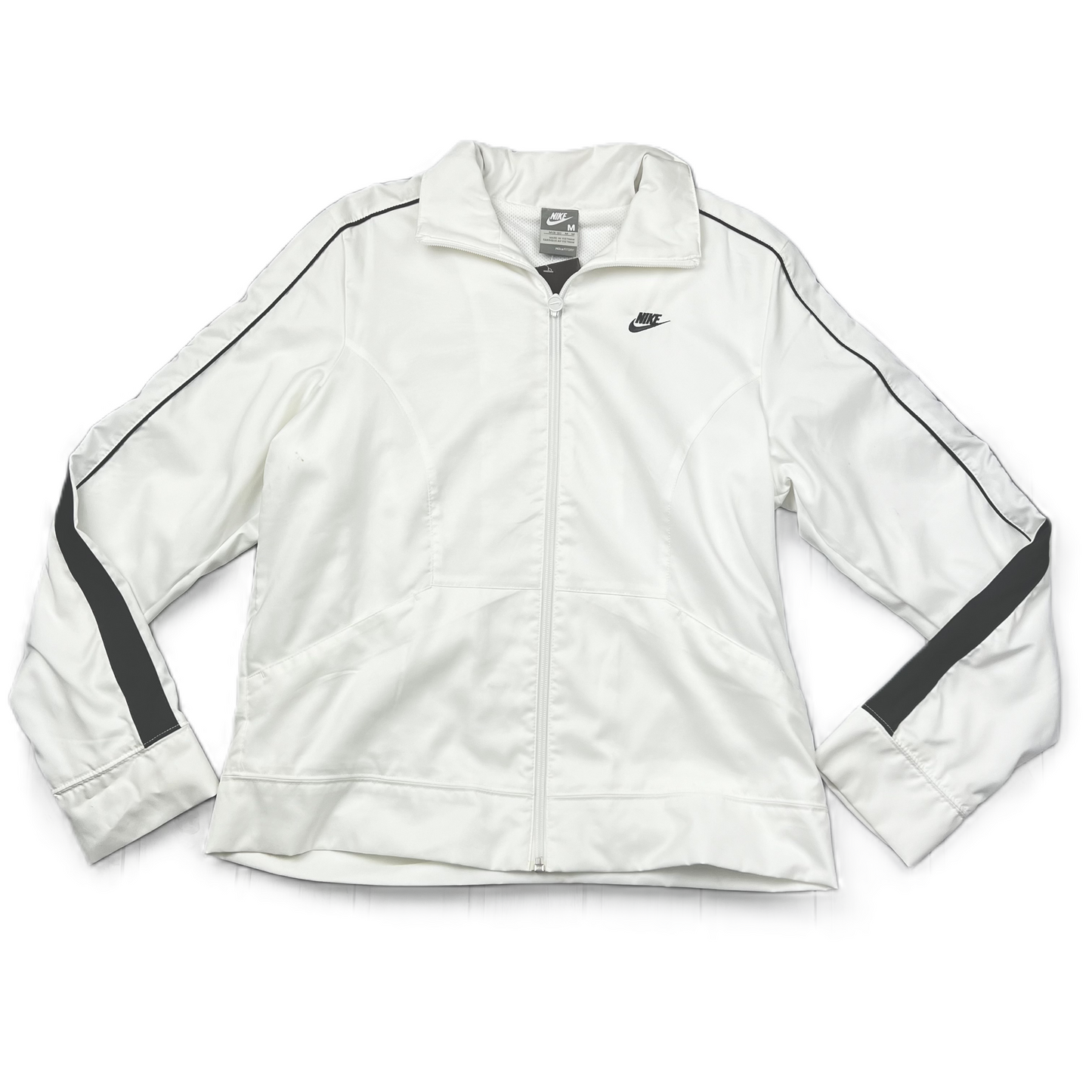 Grey & White Athletic Jacket By Nike, Size: M