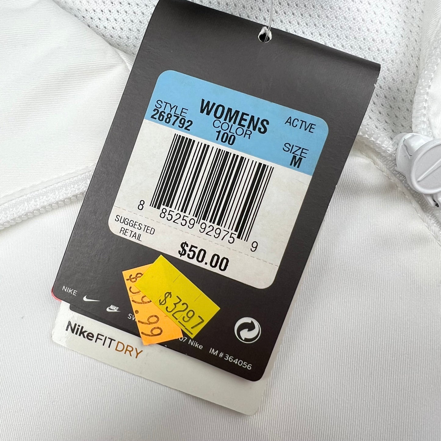 Grey & White Athletic Jacket By Nike, Size: M