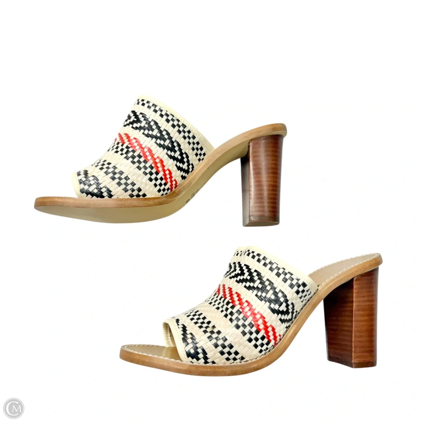 Sandals Heels Block By J. Crew In Black & Cream, Size: 7.5