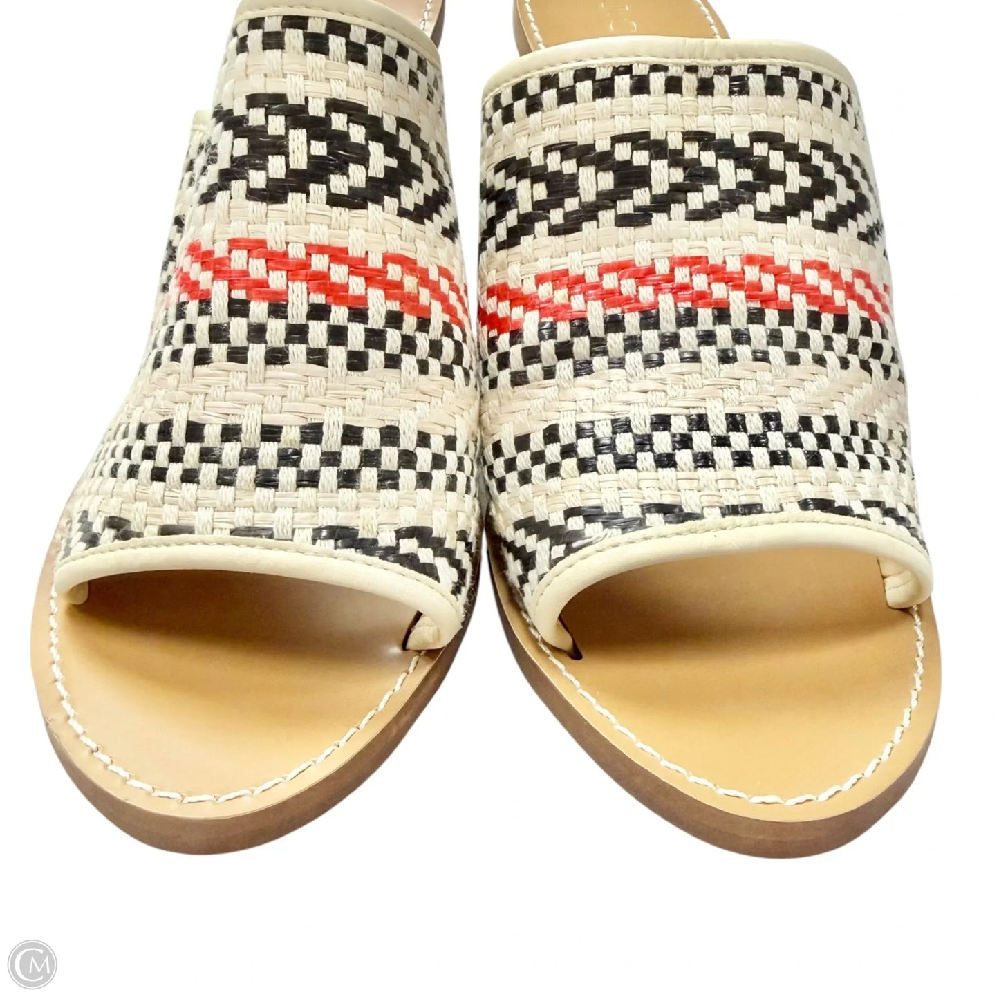 Sandals Heels Block By J. Crew In Black & Cream, Size: 7.5