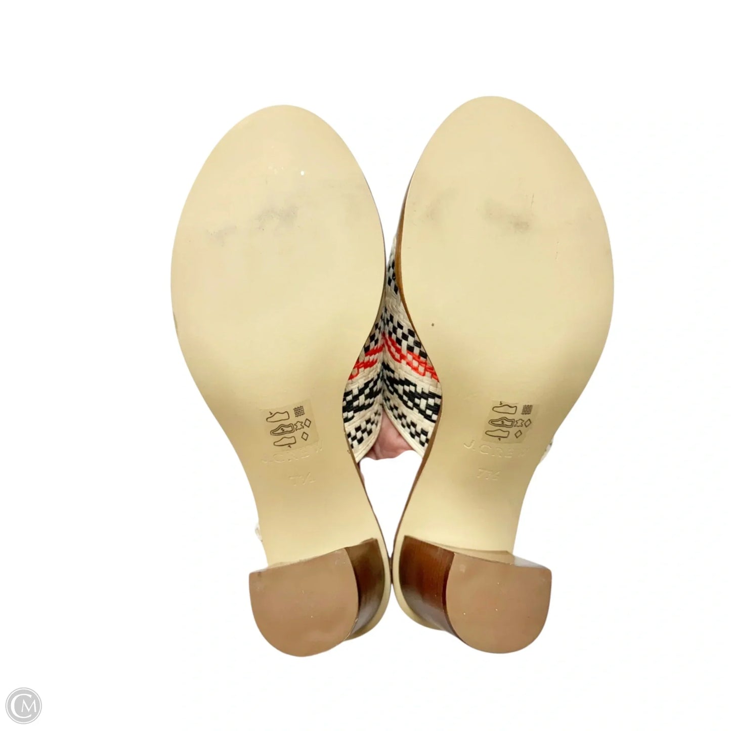 Sandals Heels Block By J. Crew In Black & Cream, Size: 7.5