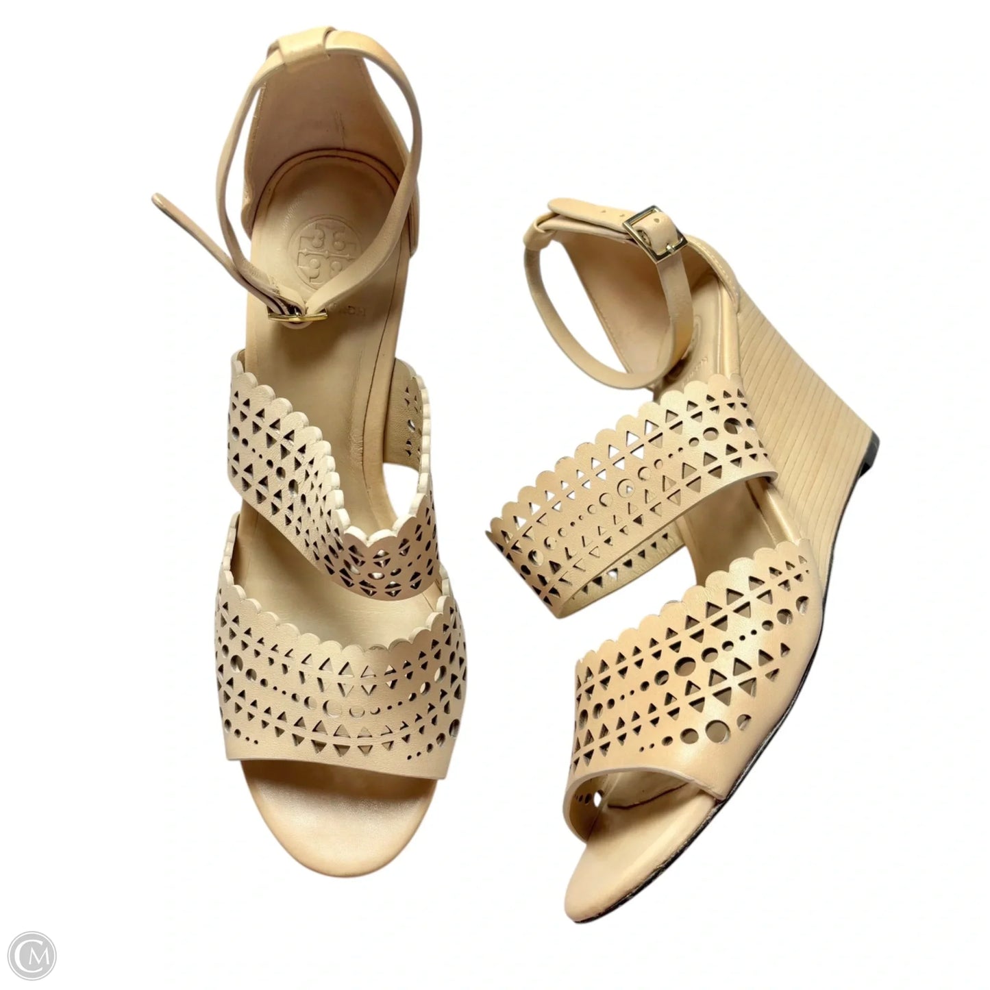 Sandals Designer By Tory Burch In Cream, Size: 7.5