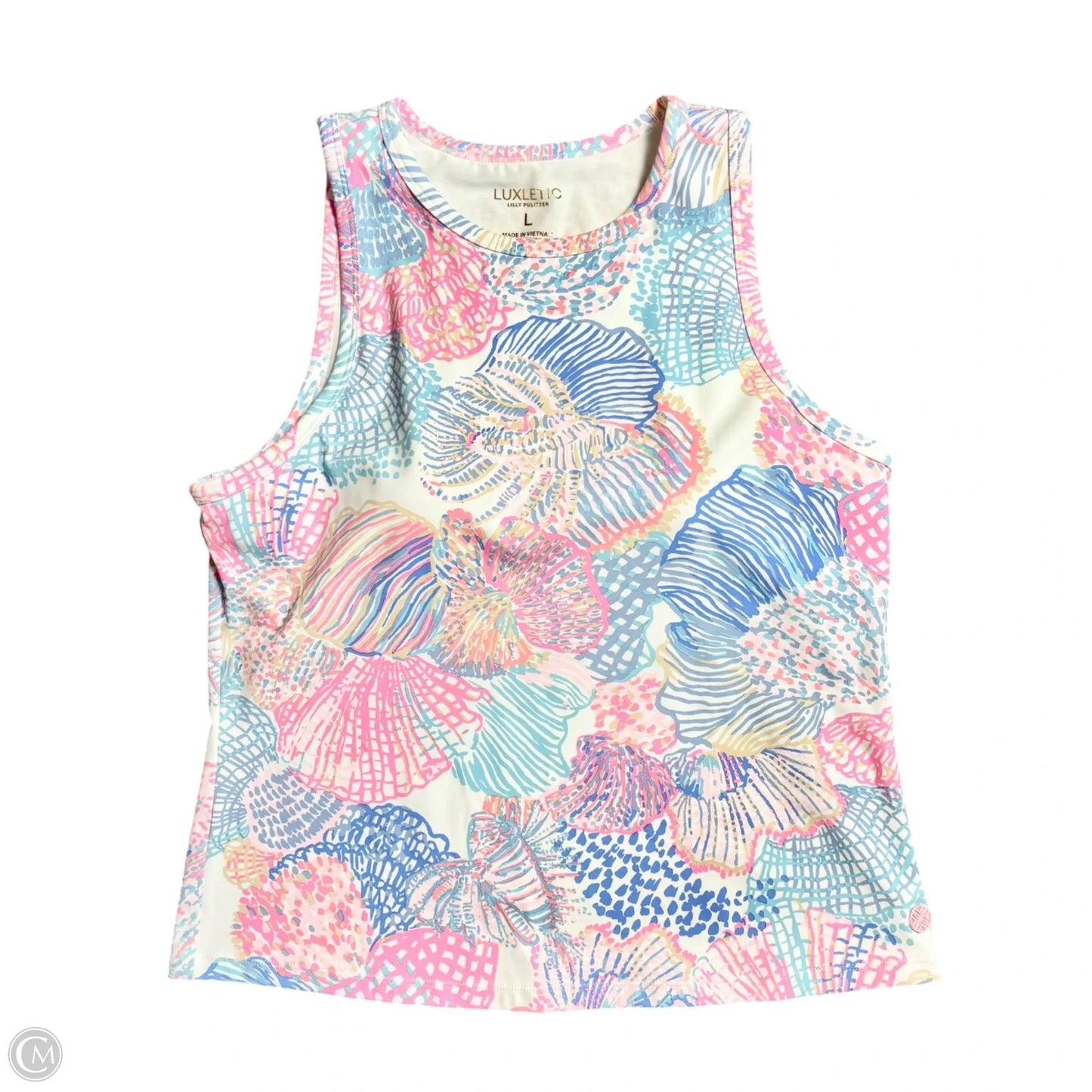 Tank Top Designer By Lilly Pulitzer In Pink & White, Size: L