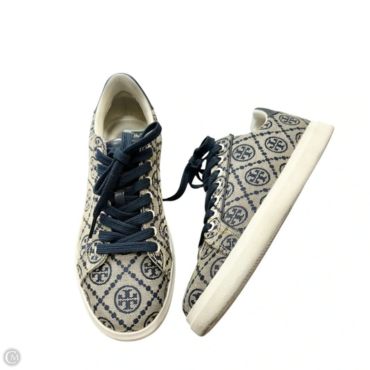 Shoes Designer By Tory Burch In Blue & Cream, Size: 7.5