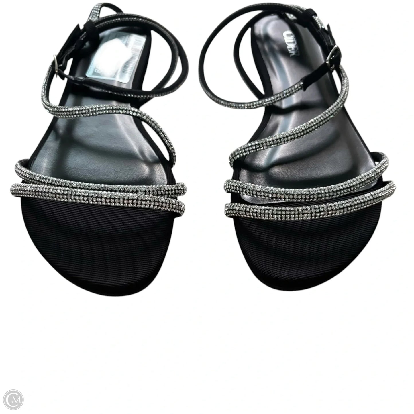 Sandals Flats By Cider In Black & Silver, Size: 7.5