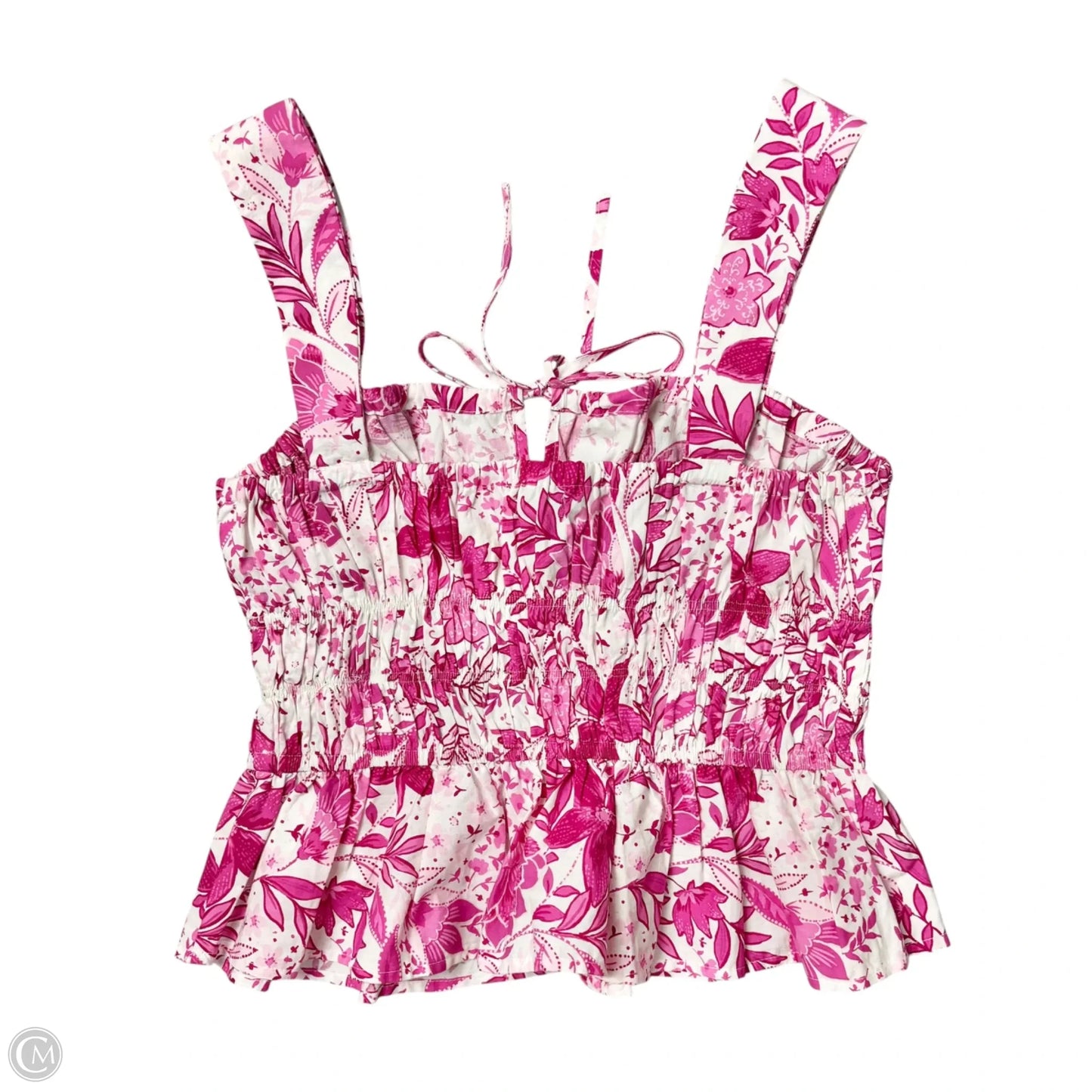 Tank Top By Aqua In Pink & White, Size: M
