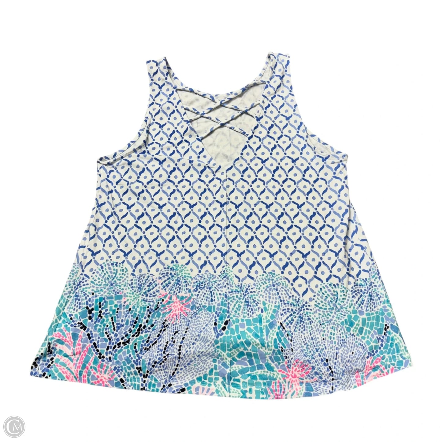 Tank Top Designer By Lilly Pulitzer In Blue & White, Size: M