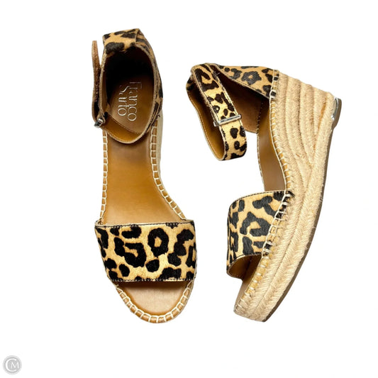 Sandals Heels Wedge By Franco Sarto In Leopard Print, Size: 8