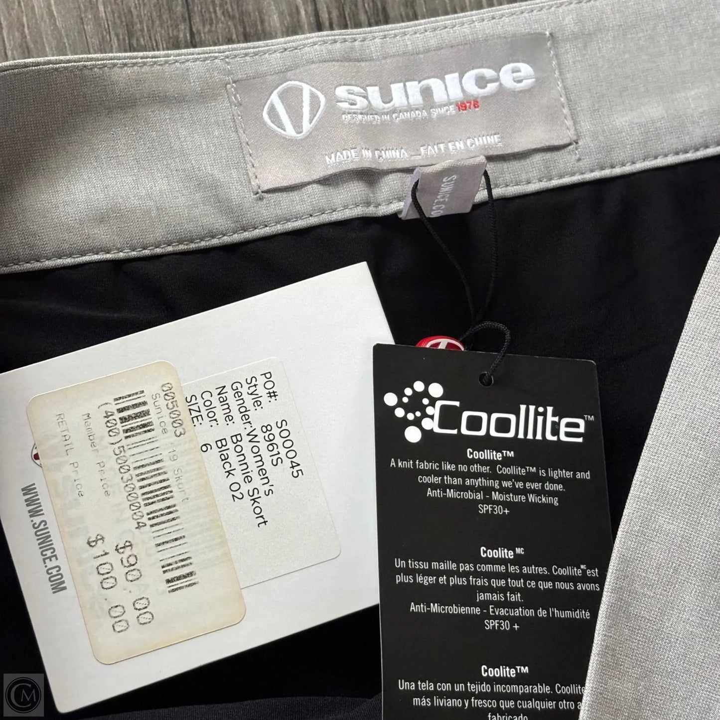 Athletic Skort By Sunice In Black & Grey, Size: 6