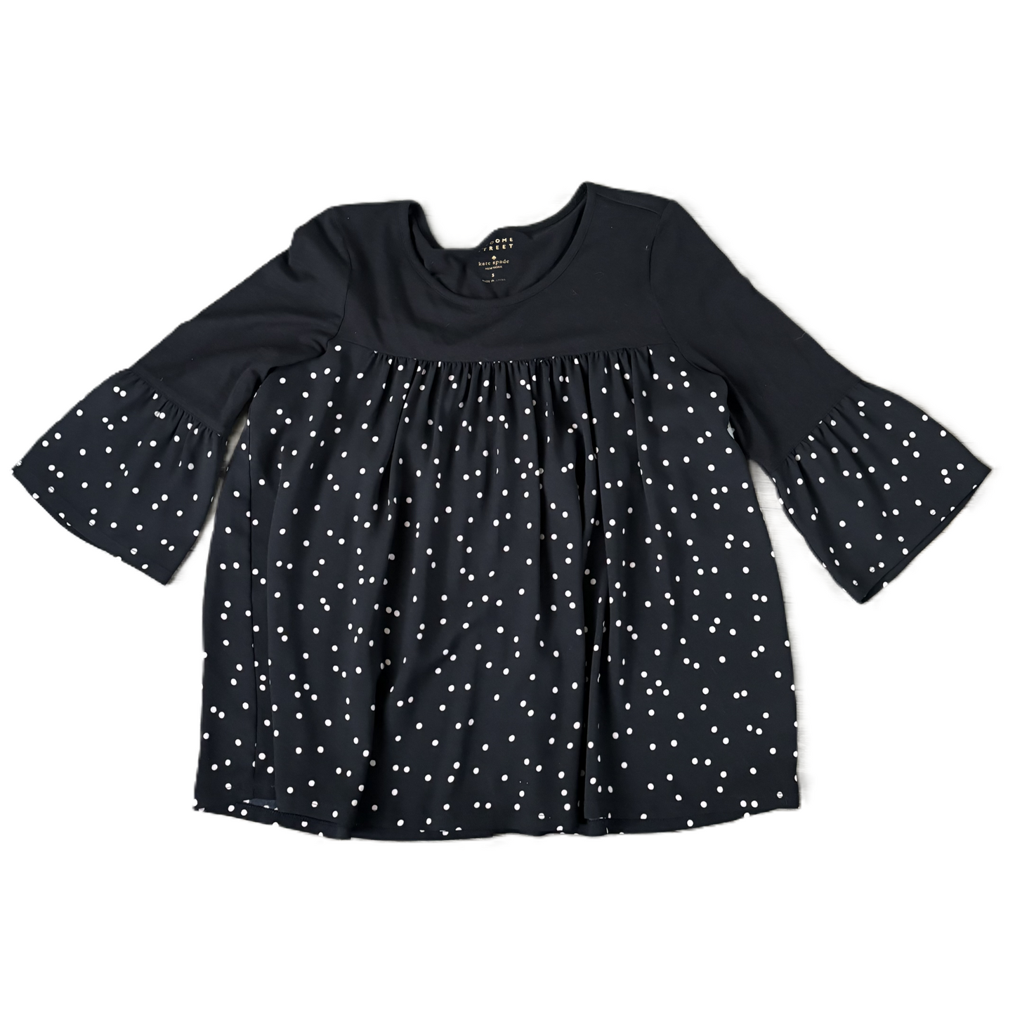Top 3/4 Sleeve Designer By Kate Spade In Black & White, Size: S