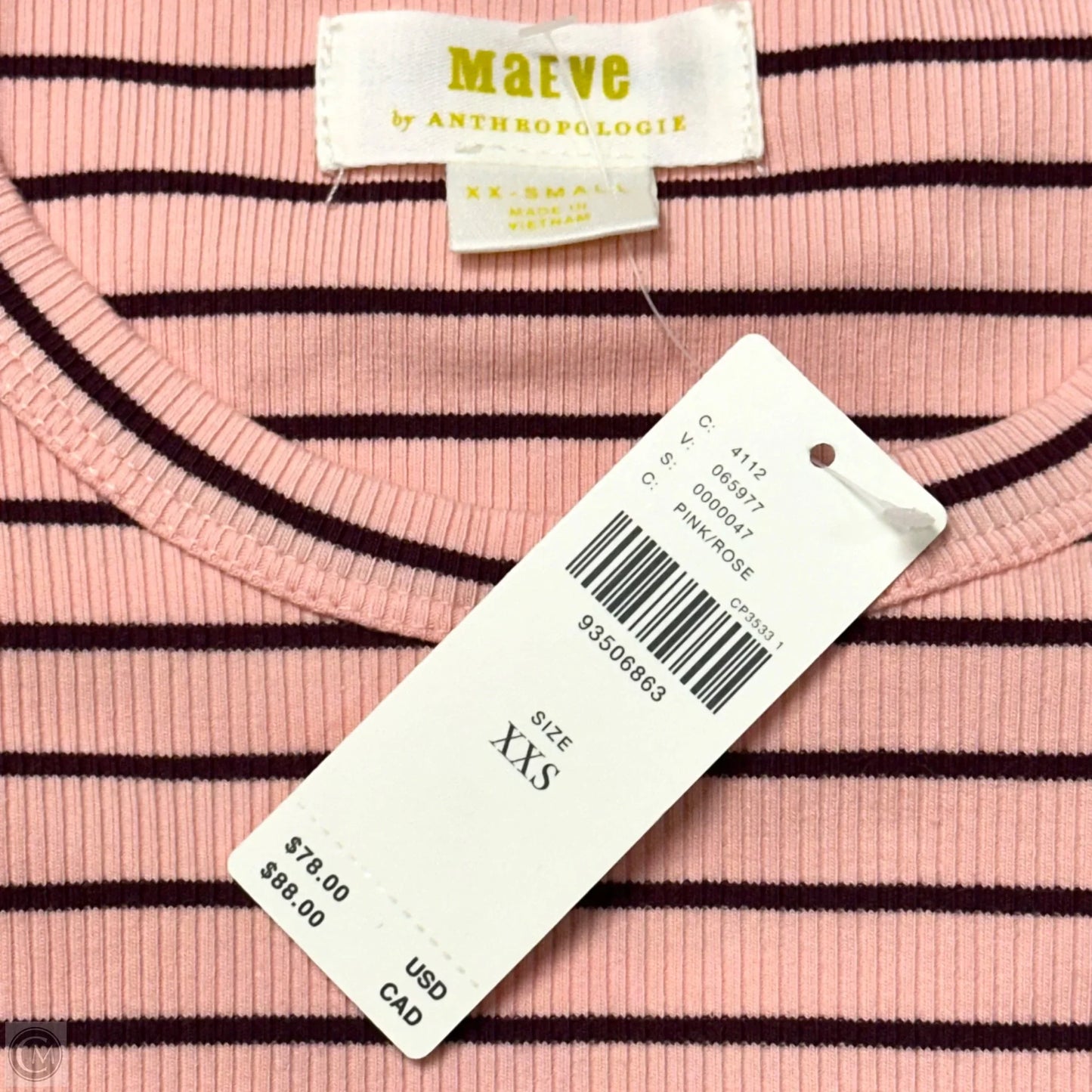 Top Long Sleeve By Maeve In Pink & Red, Size: Xxs