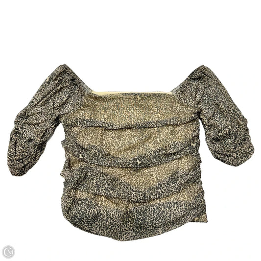 Top 3/4 Sleeve By Anthropologie In Animal Print, Size: Xl